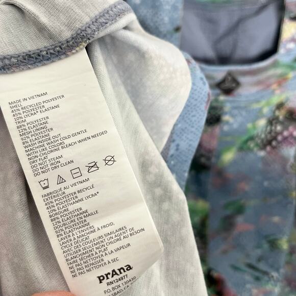 Prana Womens Cantine Dress Small Blue Graceful Floral Halter Padded Outdoor - Picture 10 of 10